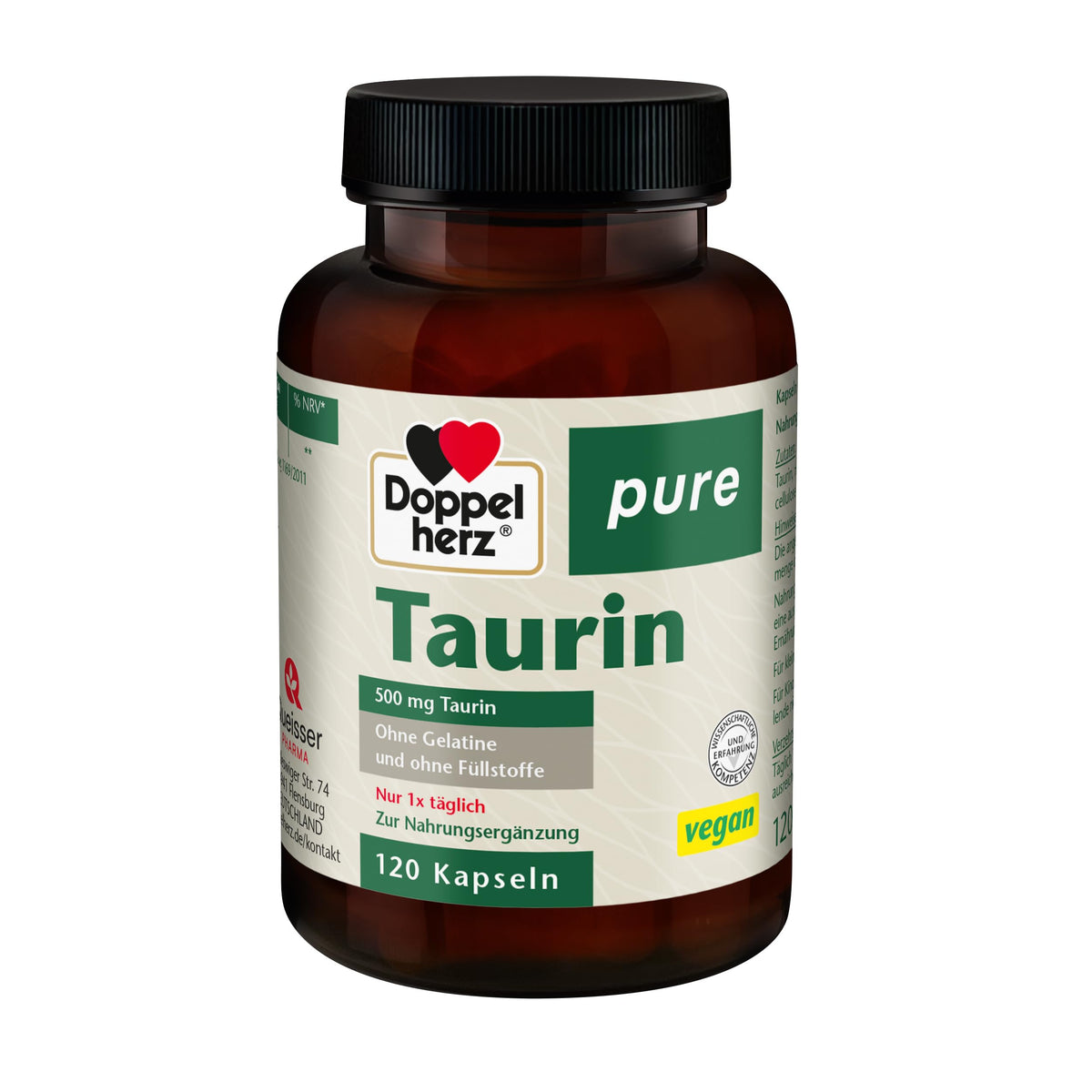 Buy ​Doppelherz Pure Taurine | 500 mg per capsule - without fillers - without gelatin - 120 capsules - OmniHealthRx Usa supplements