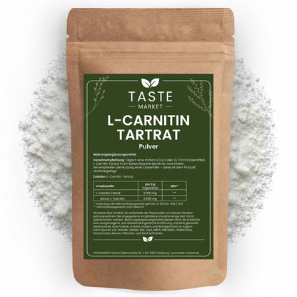 2 x 500 g L-Carnitine Powder without Additives, 100% L-Carnitine Tartrate, Carnitine Powder, Amino Acid