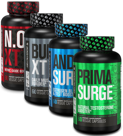 Jacked Factory Androsurge Estrogen Blocker for Men + Primasurge Testosterone Booster