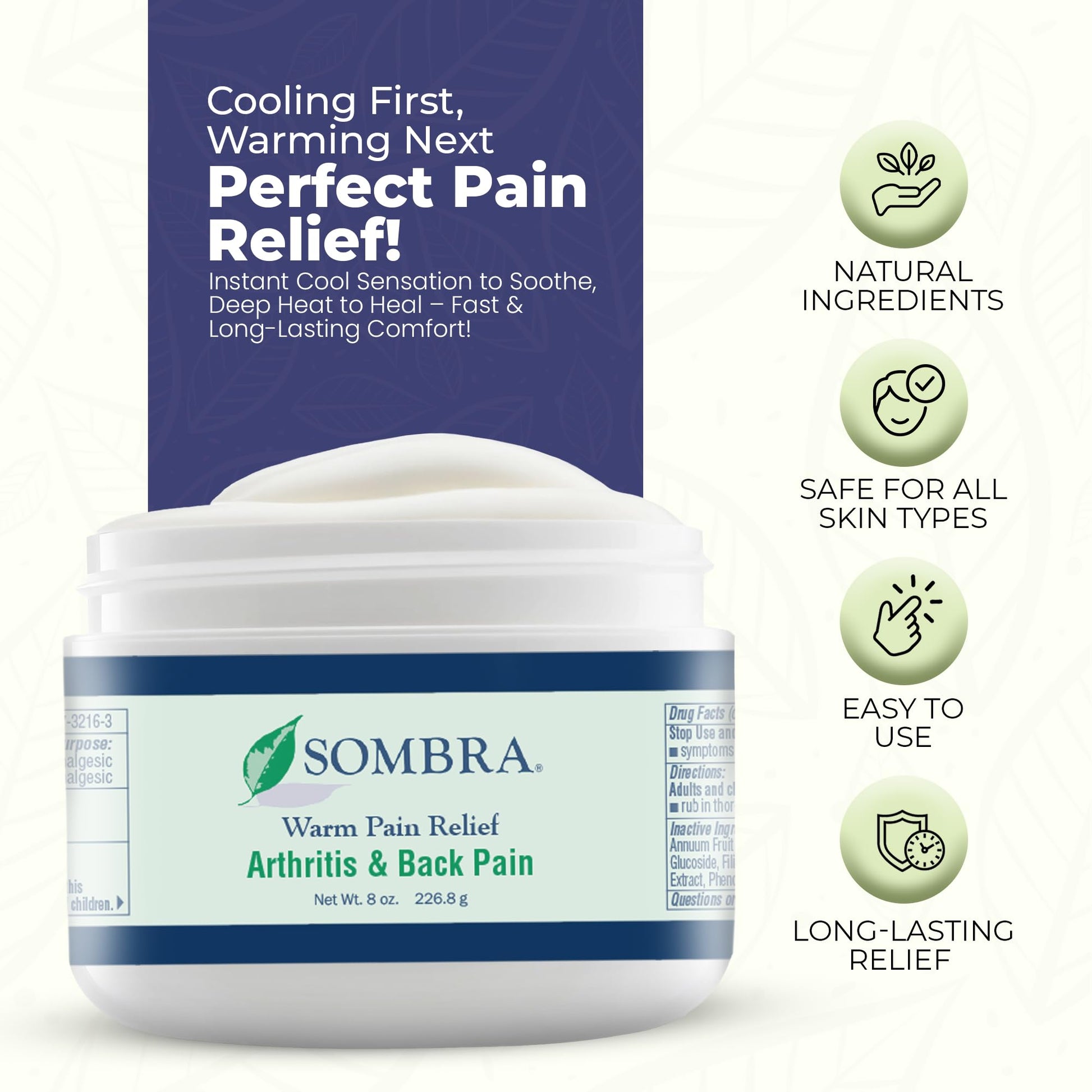 Sombra Warm Therapy Gel – Warming Muscle Comfort & Tension Relief – 8oz Jar SombraBuy Supplements Australia