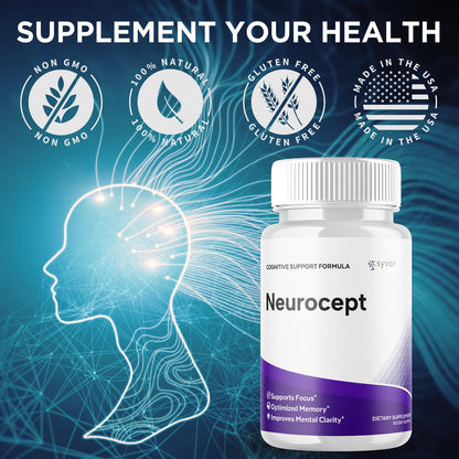 (2 Pack) Neurocept Capsules, Official Neurocept Brain Supplement Pills with All Natural Ingredients, Advanced Formula Support Pills with Max Strength Premium Vitamins for Women & Men (120 Capsules) SyvorBuy Supplements Australia