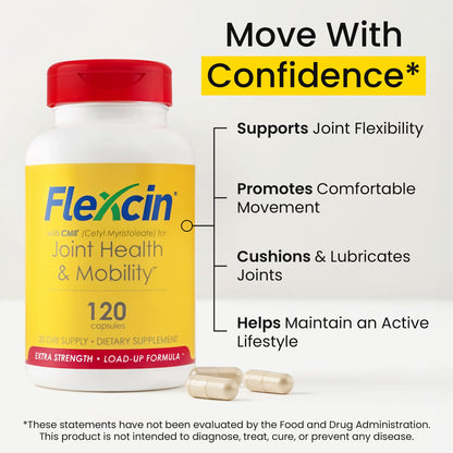 Flexcin Extra Strength Joint Formula with CM8 (Cetyl Myristoleate) - Joint Supplements for Men and Women with Glucosamine, MSM, Collagen Type II - 120 Capsules FlexcinBuy Supplements Australia