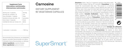 Carnosine (L-Carnosine) - Helps Reduce Glycation - Cell Protection - Anti-Ageing Effect - Vegan - Gluten Free - SuperSmart