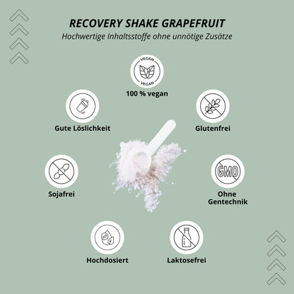Nutri + Recovery Drink Post Workout Shake - V-Loader Supplement Vegan - 1 kg Grapefruit Powder - Maltodextrin - Protein Powder - Creatine - L-Glutamine