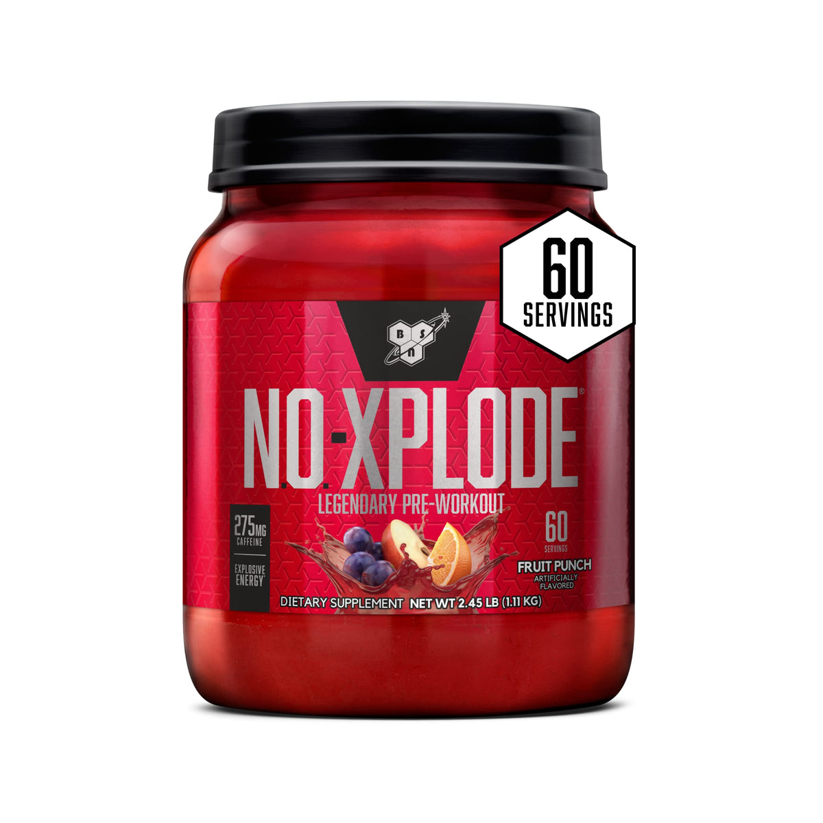 BSN N.O.-XPLODE Pre Workout Supplement with Creatine, Beta-Alanine, and Energy