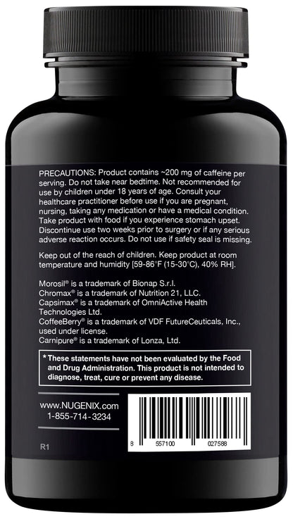 Nugenix Thermo - Thermogenic Fat Supplement Pills for Men, Extreme Metabolic Accelerator, 60 Count