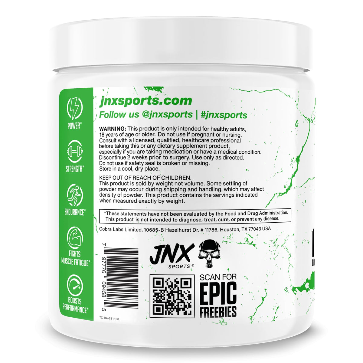 JNX SPORTS The Curse! Beta Alanine Powder - Unflavored, 100 Servings, 3g per Serving, GMP Compliant, Non-GMO, Made in The USA, Dietary Friendly