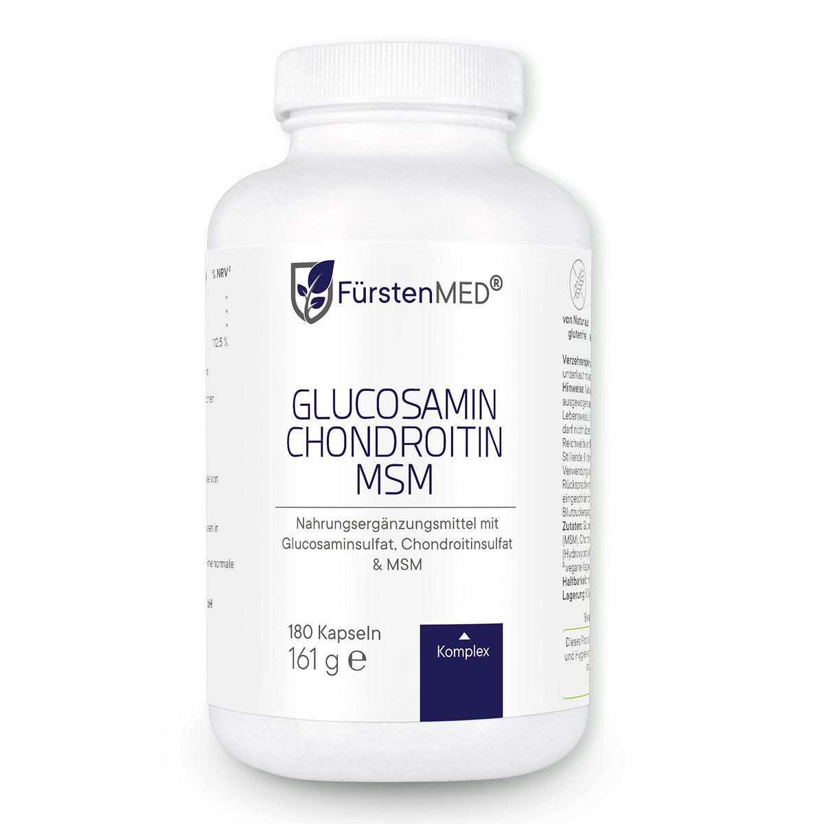 FürstenMED® Glucosamine + Chondroitin + MSM Capsules – High Dose Complex without Additives, from Germany