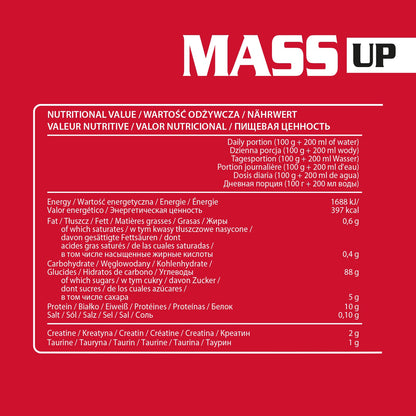 Activlab Mass Up 1200 g Cookies, Whey Protein Powder and Carbohydrates Dietary Supplement with Creatine Massgainer Mass Gainer Muscle Building