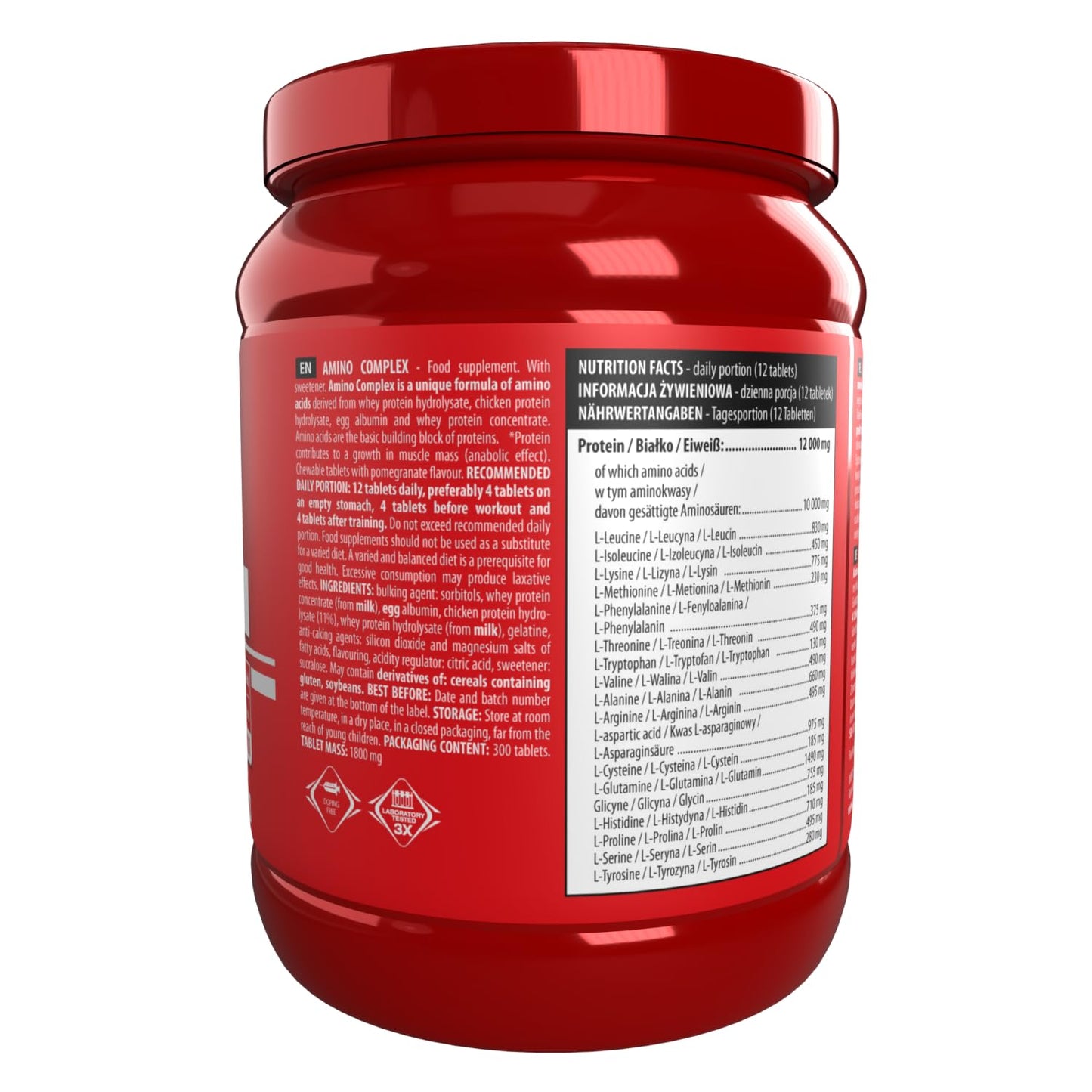 ACTIVLAB SPORT Amino Complex Supplement - Pack of 300 Chewable Tablets