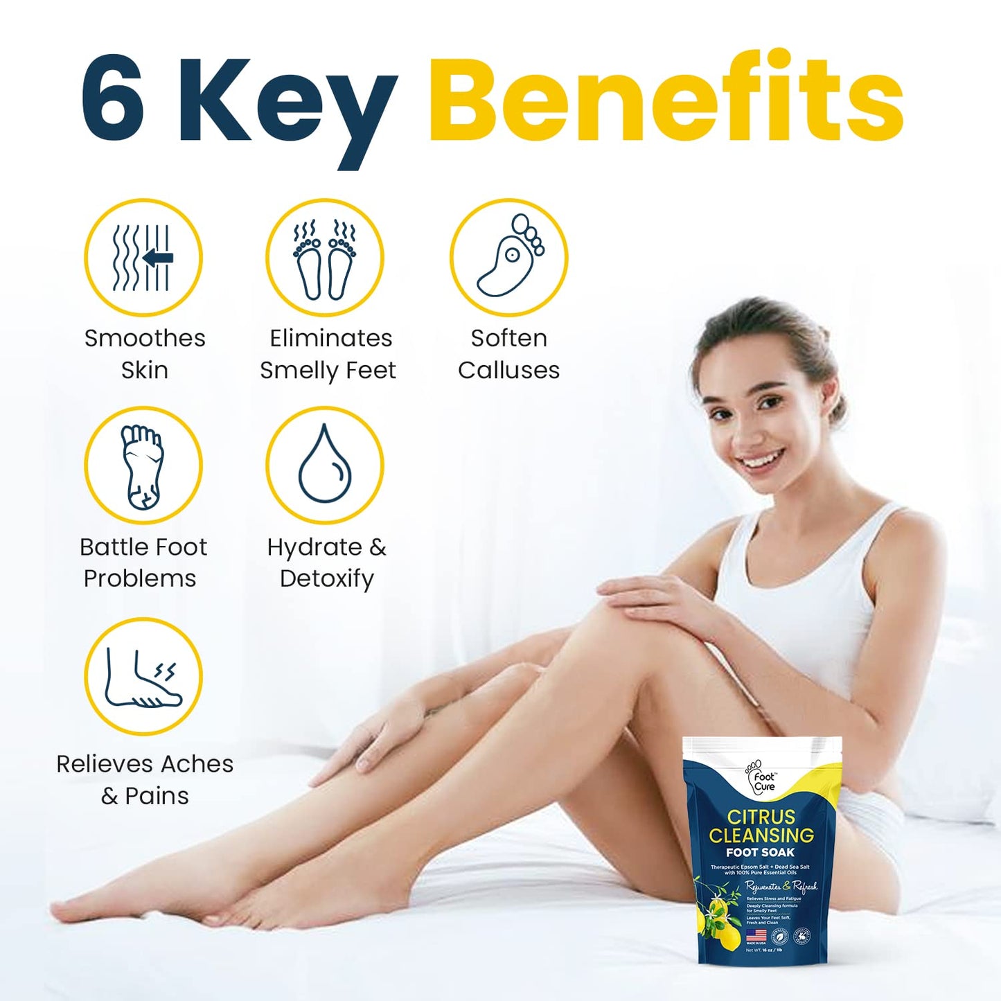 Citrus Detox Foot Soak With Epsom Salts - for Foot Callus, Immune Boost, Damaged Toenail FOOT CUREBuy Supplements Australia
