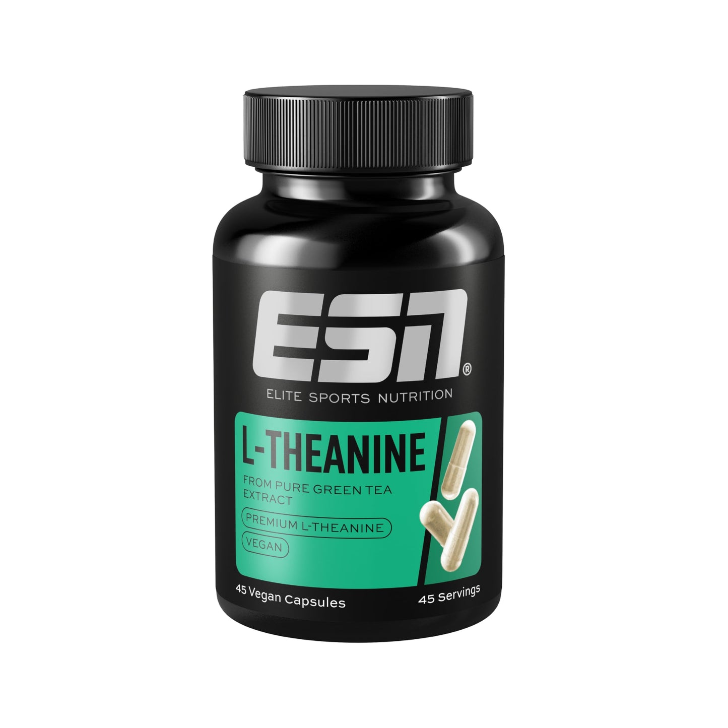 ESN L-Theanine, 45 Capsules | 100 mg L-Theanine per serving, mental relaxation and focus, vegan, made in Germany