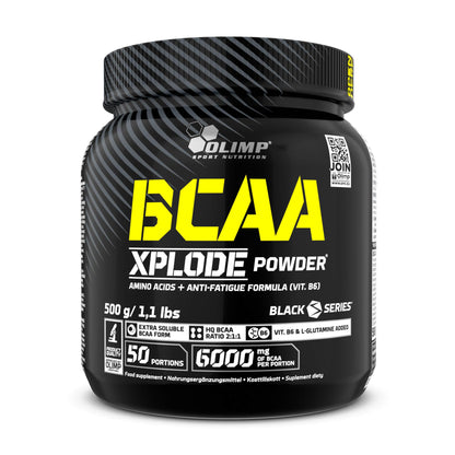 Olimp Sport Nutrition BCAA Xplode Powder Dietary supplement in powder form, composed of branched-chain amino acids, L-glutamine and vitamin B6 Flavour: Ice Tea Peach (500 g)