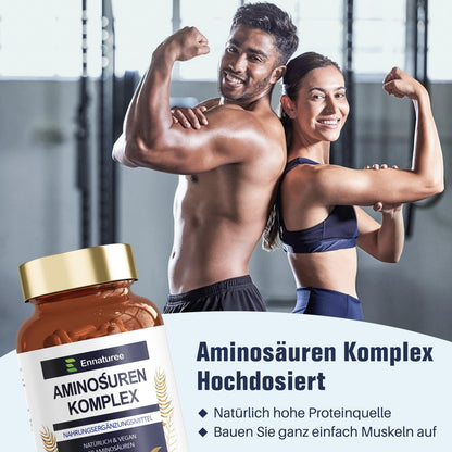 Buy ​18 Amino Acids Complex High Dose - 9 EAA + 9 NEAA Amino Acids Capsules with BCAA - 120 Capsules - OmniHealthRx Usa supplements