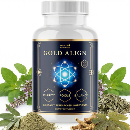 Gold Align - Holy Basil Capsules with Sage, Goldenseal, Monoatomic Gold - Herbal Supplement for Overall Health,100% Natural - Made in USA, Non-GMO, GMP-Certified - 30 Capsules, 1 Month Supply Nature’s NutriWaveBuy Supplements Australia