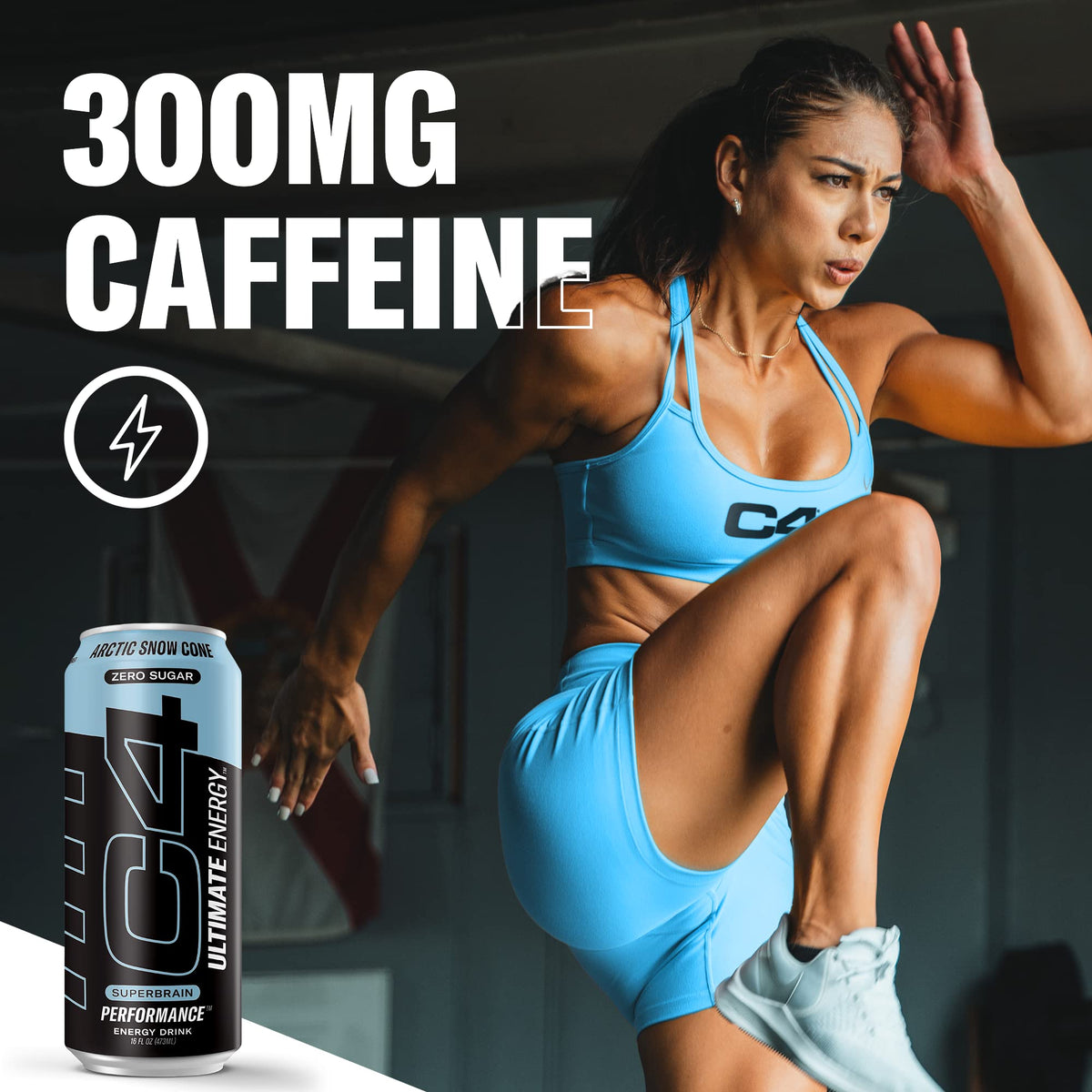 C4 Ultimate Sugar Free Energy Drink 16oz (Pack of 24) | Arctic Snow Cone | Pre Workout Performance Drink with No Artificial Colors or Dyes