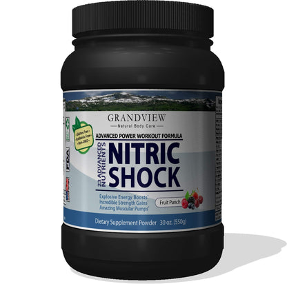 N Shock- Pre Workout Powder, x10 Strength, 44 Servings, (Fruit Punch) Boost Energy