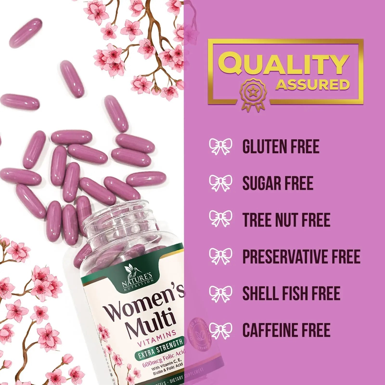 Multivitamin for Women - Complete Daily Womens Multivitamins with Calcium, Folic Acid, Vitamin A, C, D, E, & B Vitamins Nature's NutritionBuy Supplements Australia