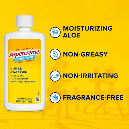 Aspercreme Max Strength Lidocaine Pain Relief Dry Spray 4 oz. Odor Free with Lidocaine Maximum Strength Pain Relief Cream, 4.3 Oz AspercremeBuy Supplements Australia