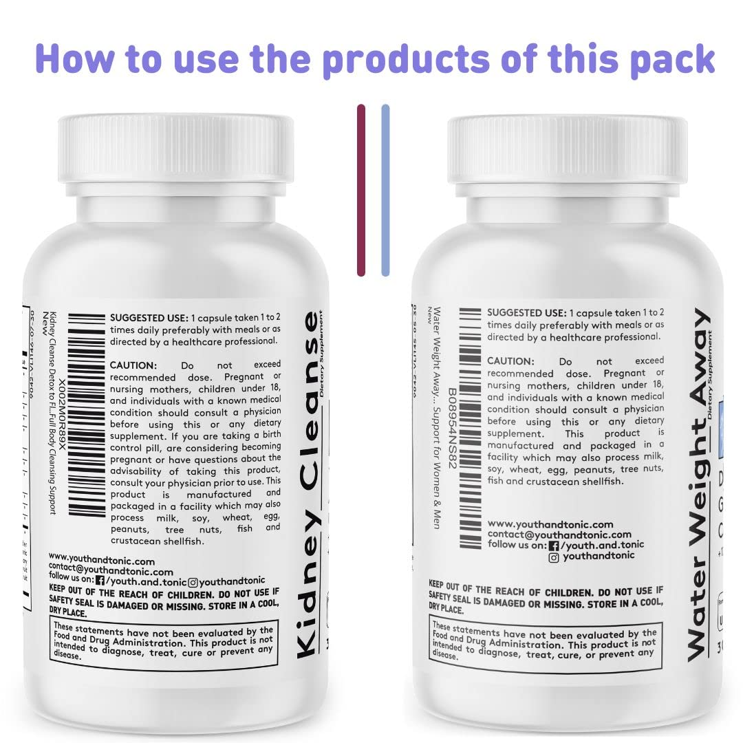 Youth & Tonic Daily Water Retention Pills for Kidney Cleanse Swelling and Excess Body Fluid Youth & TonicBuy Supplements Australia
