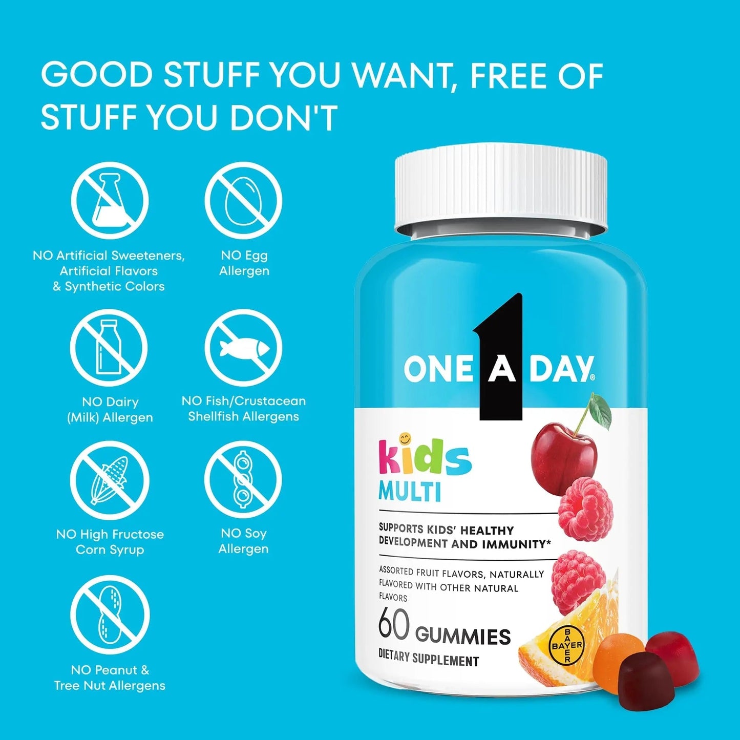 One A Day Kids Multivitamin Gummies, Kids Vitamins with Vitamin C, D, E & Zinc for Immune Support, Childrens Gummy Vitamins ONE A DAYBuy Supplements Australia