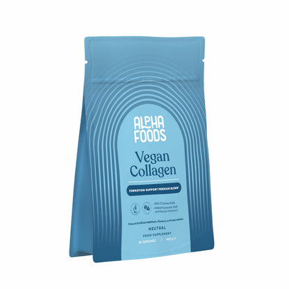Vegan Collagen Powder + Hyaluronic Acid [400g] Vegetable Alternative to Collagen Hydrolysate, with 13 Amino Acids and Vitamin C from Camu, Tasteless, Made in Germany Alpha Foods