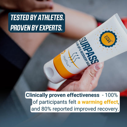 Surpass Warm up & Recovery Balm 6.76oz - HotFlux Muscle & Joints Relief Rub - Innovative Body Warming - After Sport Recovery Support - Feet, Neck & Shoulders, Lower Back, Knees - No Irritation Surpass-CareBuy Supplements Australia