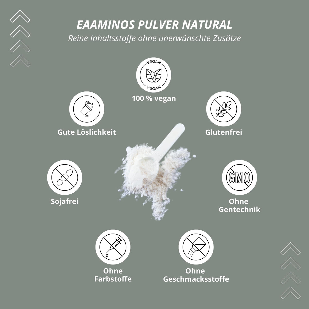 Nutri + EAA Powder Neutral 500 g High Dose + Vegan - 9 Essential Amino Acids - Instant Natural without Sweetener, Additive & Artificial Taste