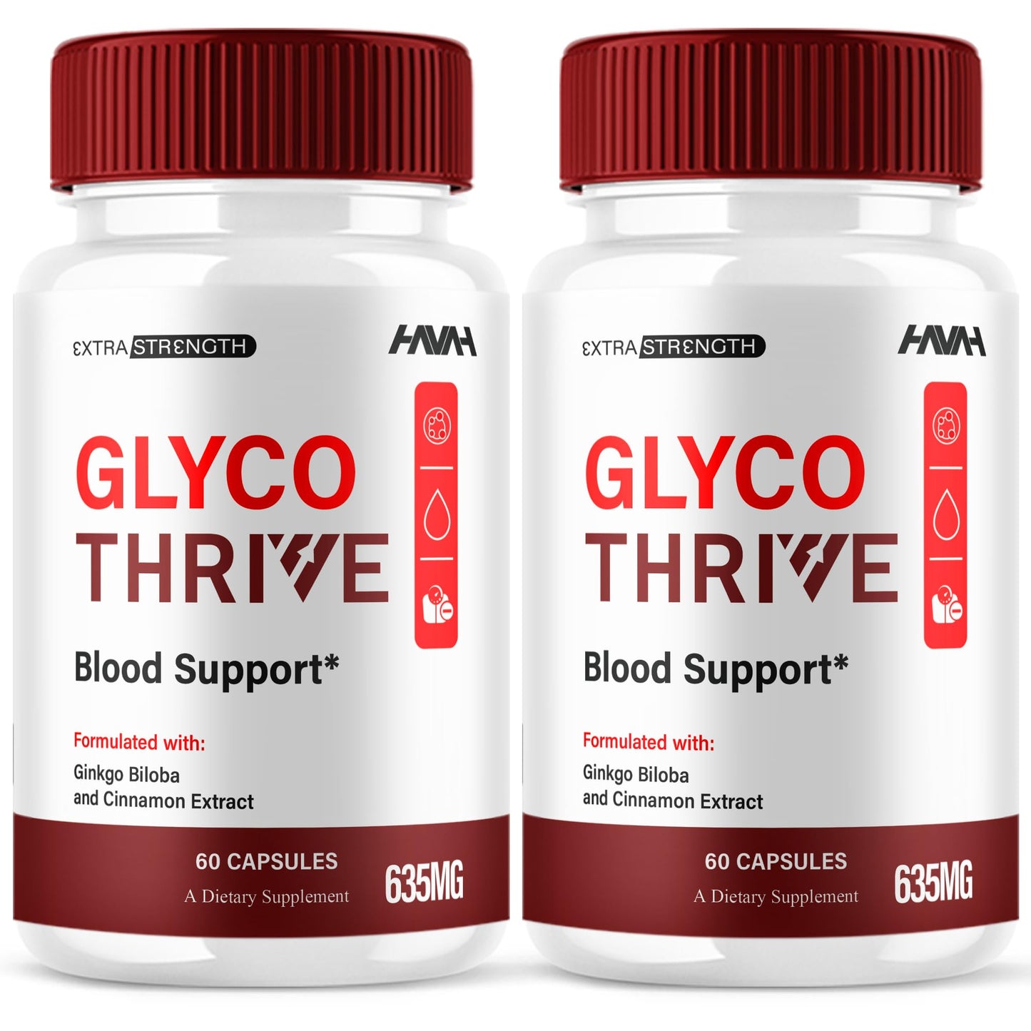 (2 Pack) Glyco Thrive Blood Support GlycoThrive Maximum Strength Capsules, Glyco Thrive Advanced Daily Multivitamin Health and Wellness Supplement, GlycoThrive Health Support Pills (120 Capsules) HavahBuy Supplements Australia