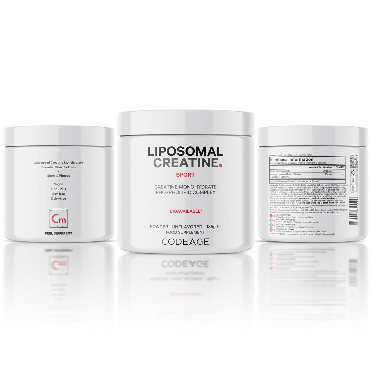 Buy ​Codeage Liposomal Creatine Monohydrate Powder - 3000 mg Per Serving, Tasteless, 60 Servings - Dietary Supplement Before and After Training - 2 Month Supply - OmniHealthRx Usa supplements