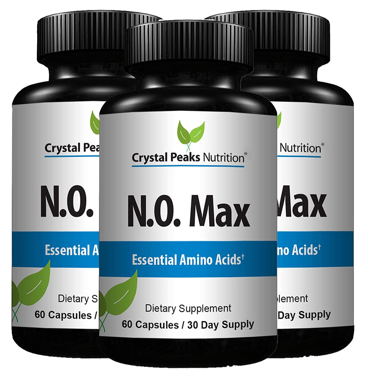 CRYSTAL PEAKS NUTRITION N.O. Max Nitric Oxide Supplement - L Arginine, Citrulline Malate, AAKG, Beta Alanine pre-Workout Performance Amino acids - 60 Capsules