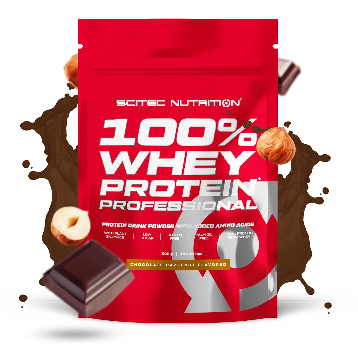 Buy ​Scitec Nutrition Protein 100% Whey Protein Professional, Chocolate Hazelnut, 500 g | Made from concentrate and isolate - with digestive enzymes and additional amino acids - 500 g, chocolate hazelnut - OmniHealthRx Usa supplements