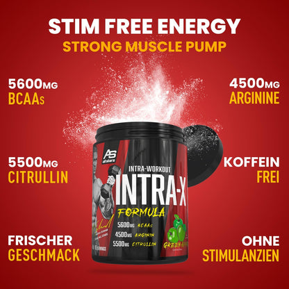 All Stars Intra-X Markus Schmid Edition Intraworkout 400 g Green Apple | Workout booster with 10,000 mg citrulline arginine, 4550 mg EAAs and 5600 mg BCAAs, dietary supplement for training