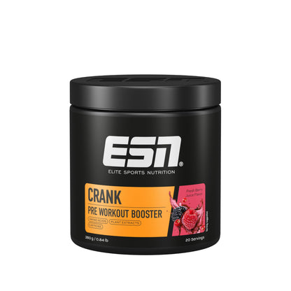 Buy ​ESN Crank, Fresh Berry Juice, 380 g, Pre Workout Booster, Vegan, Tested Quality, Made in Germany - OmniHealthRx Usa supplements