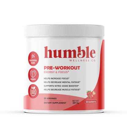 Humble Wellness Pre-Workout: Increase Focus, Decrease Mental Fatigue, Supports Nitric 