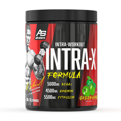 All Stars Intra-X Markus Schmid Edition Intraworkout 400 g Green Apple | Workout booster with 10,000 mg citrulline arginine, 4550 mg EAAs and 5600 mg BCAAs, dietary supplement for training