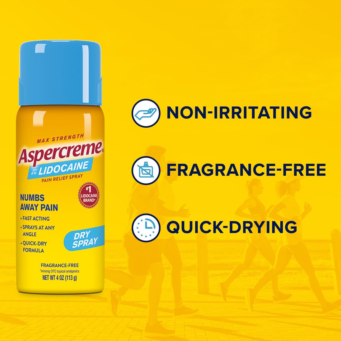 Aspercreme Lidocaine Dry Spray Soothes Aggravated Nerves, Numbing Topical Pain Relief Spray with Max-Strength 4% Lidocaine Sprays at Any Angle, 4 Oz. AspercremeBuy Supplements Australia