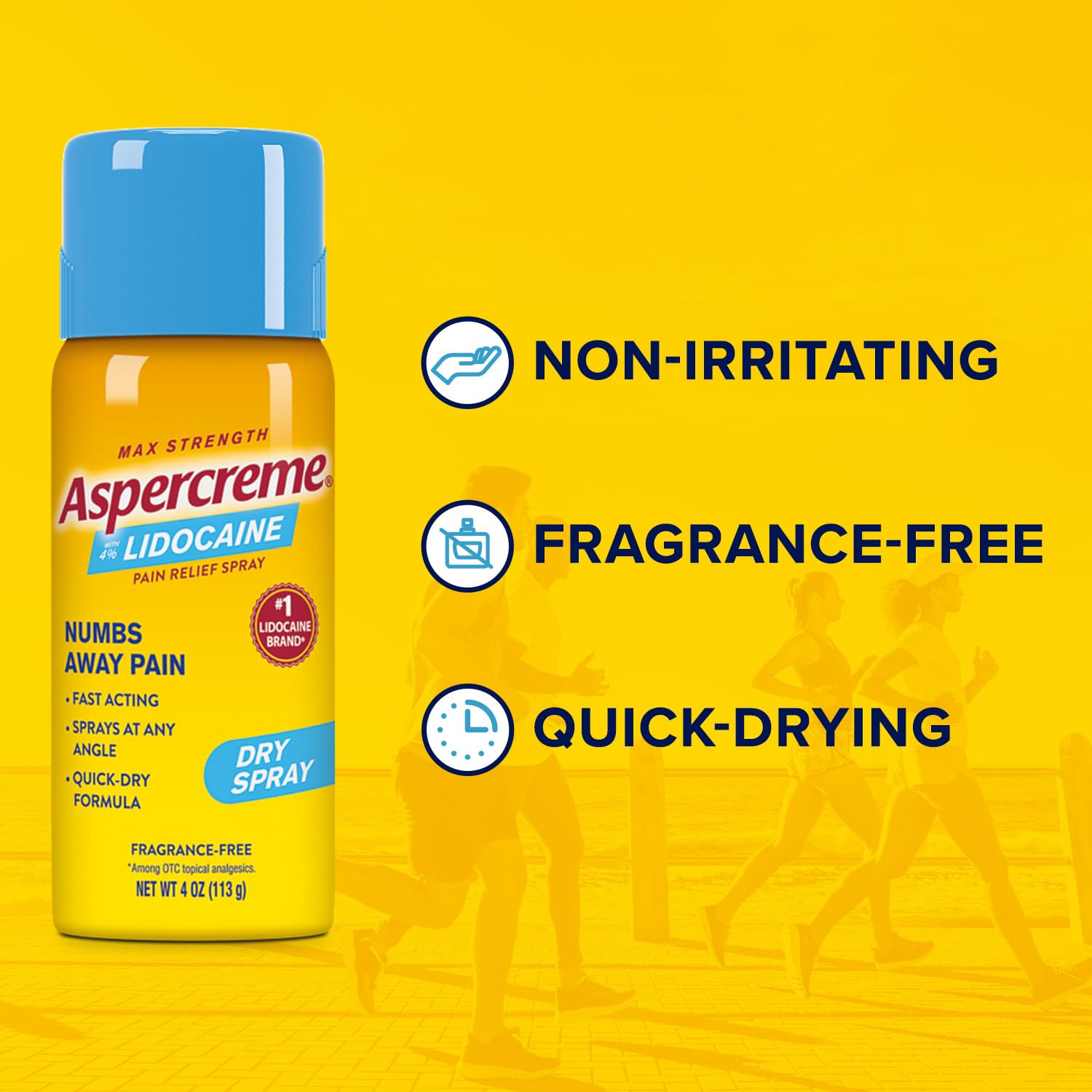 Aspercreme Lidocaine Dry Spray Soothes Aggravated Nerves, Numbing Topical Pain Relief Spray with Max-Strength 4% Lidocaine Sprays at Any Angle, 4 Oz. AspercremeBuy Supplements Australia