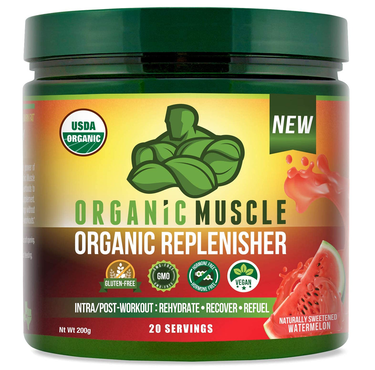 Organic Muscle Bundle - Pre-Workout Powder for Energy (Passionfruit Guava) + Replenisher for Hydration (Watermelon) - USDA Certified Organic