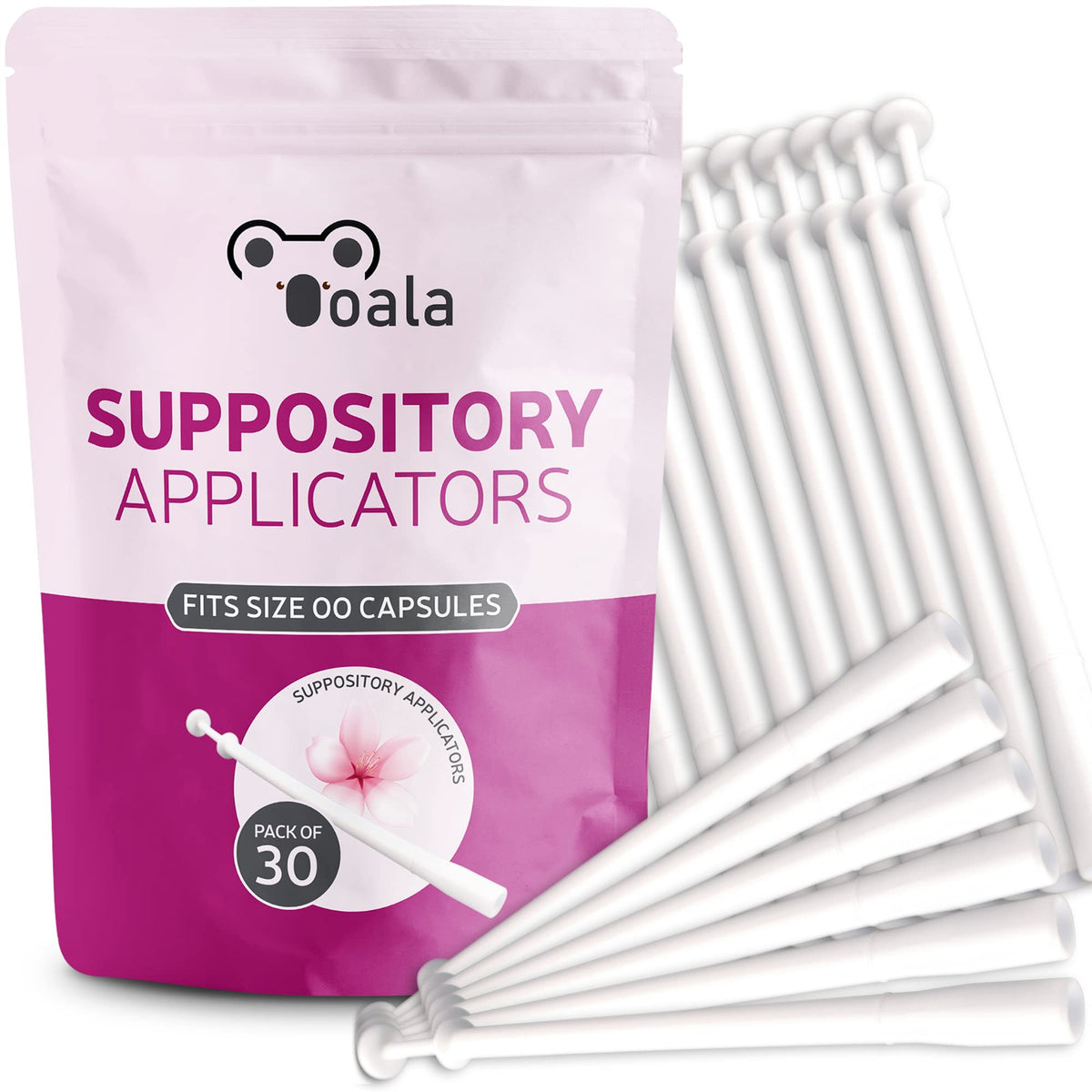 Ooala Disposable Vaginal Suppository Applicators (30-Pack) | Fits Most Brands, Pills, Tablets and Boric Acid