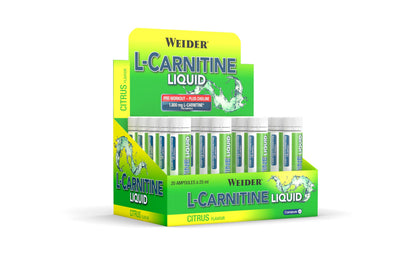 Weider Supplement L-Carnitine Liquid 1.800 mg - 500 ml, Citrus | 1800 mg Carnipure L-carnitine, with choline for normal lipid metabolism