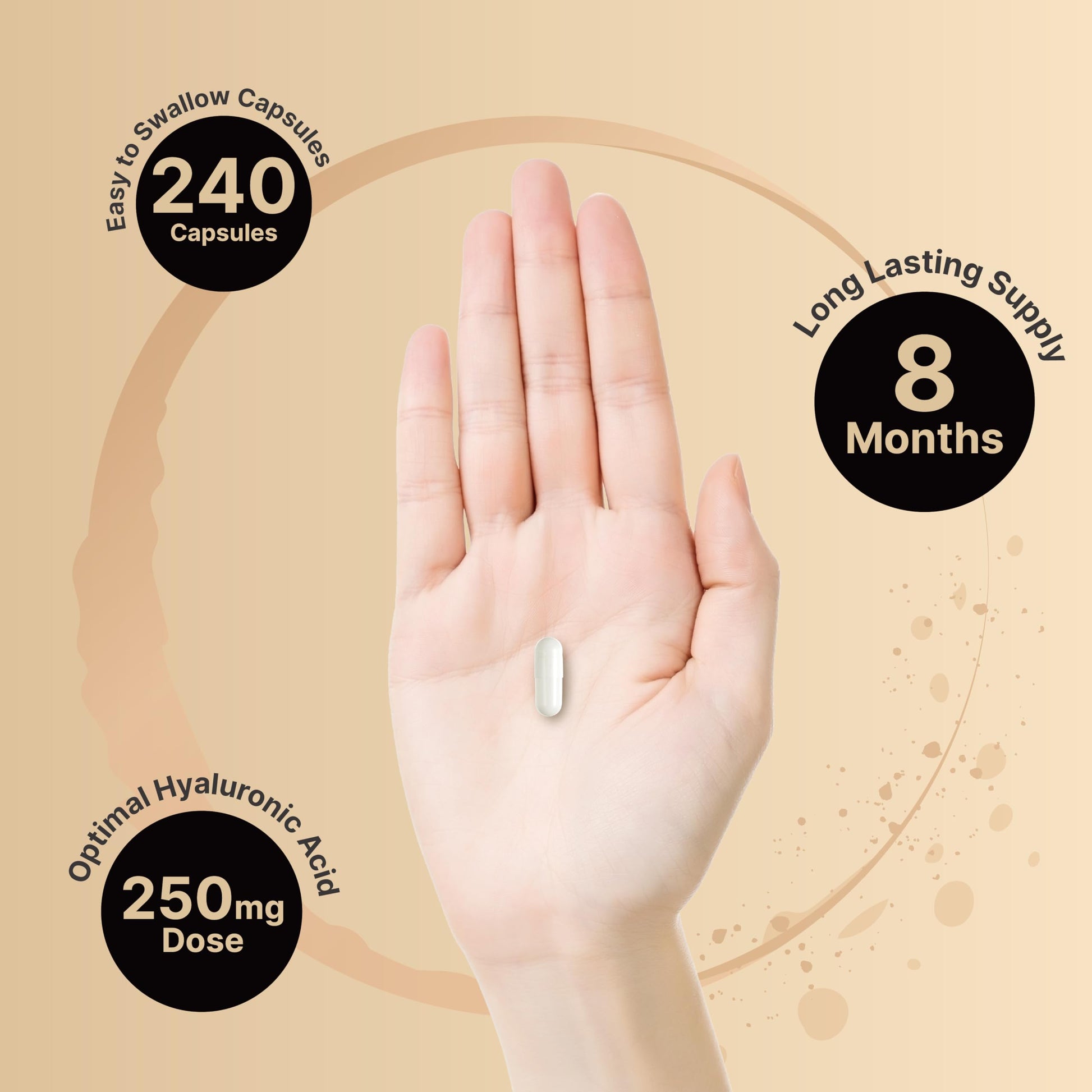 NatureBell Hyaluronic Acid Supplements 250mg | 240 Capsules, with Biotin 5000mcg NatureBellBuy Supplements Australia