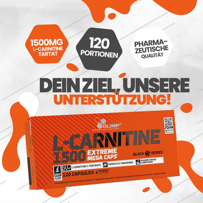 Olimp L-Carnitine 1500 Extreme Mega Capsules - Pack of 120 Capsules