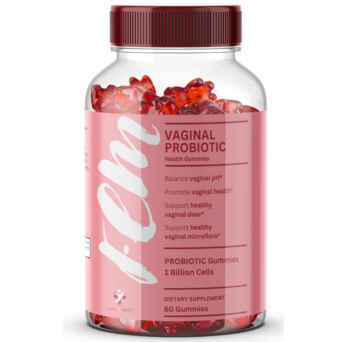 FEM Vaginal Probiotic Gummies for Women - Promotes pH Balance, Healthy Vaginal Odor & Urinary