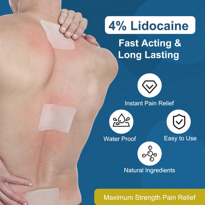 YOAPA Teemofe 4% Lidocaine Patches, Maximum Strength Pain Relieving Patch for Back, Neck, Shoulder, Knee and Muscle Soreness - 12 Hour Efficient Relief-009 YOAPABuy Supplements Australia