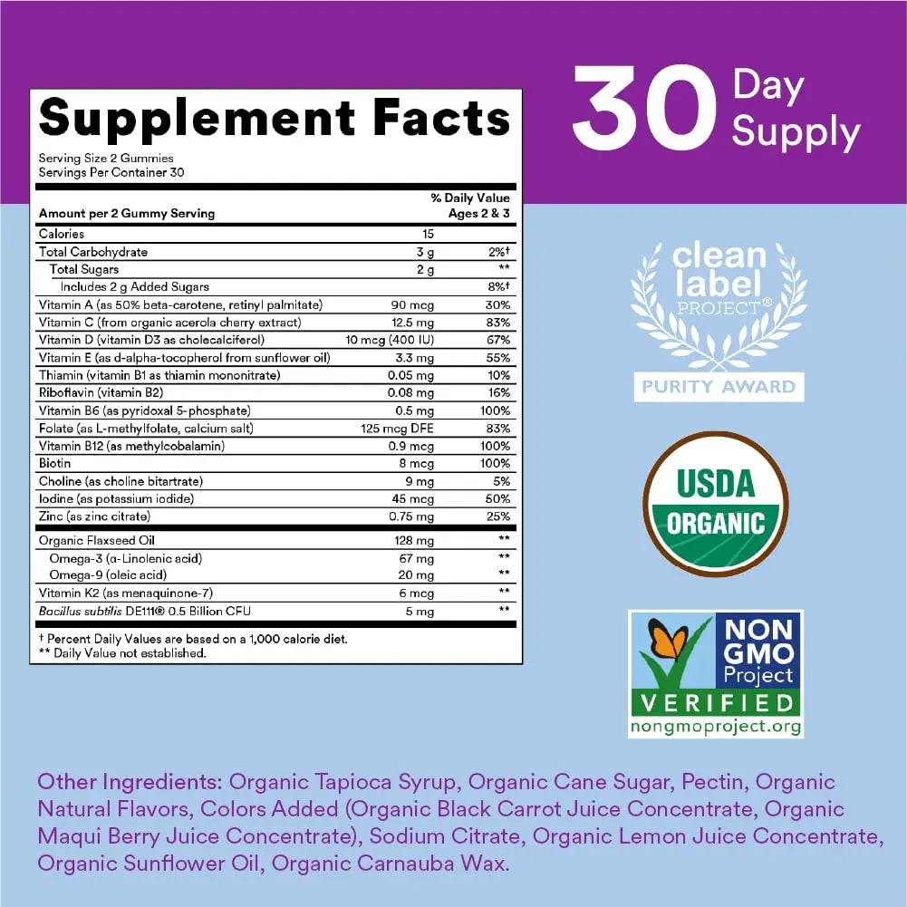 SmartyPants Organic Toddler Multivitamin Gummies: Probiotics & Kids Probiotic Immunity Gummies: Prebiotics & Probiotics for Digestive Health and Immune Support Supplement SmartyPantsBuy Supplements Australia