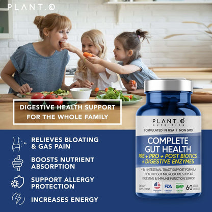 4-in-1 Prebiotic Probiotic & Postbiotic for Women & Men, Complete Gut & Digestive Support PLANT.O NUTRITIONBuy Supplements Australia