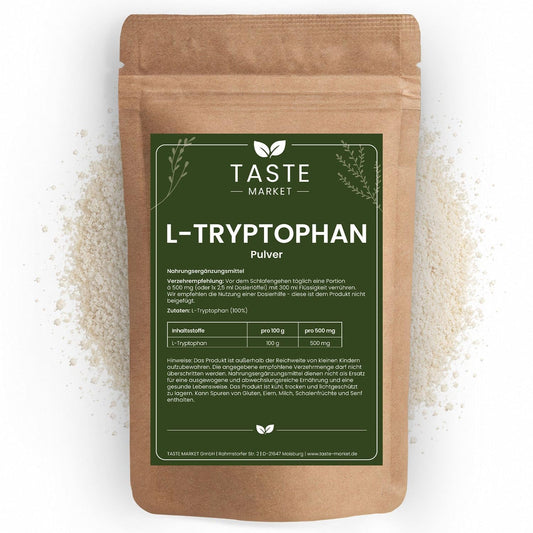 100 g L-Tryptophan 500 mg | Powder | Amino Acid | 100% Pure | Sleeping | Sports