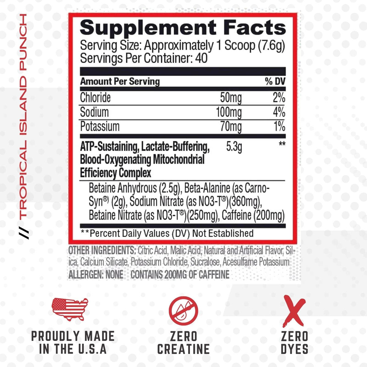 Purus Labs CONDENSE PreWorkout Powder, 40 Servings (Tropical Island Punch)