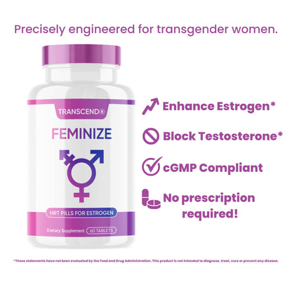 FEMINIZE Transcend HRT Pills for Estrogen - Potent HRT Estrogen Complex - Big Breats Soft Skin Feminizer FEMINIZEBuy Supplements Australia